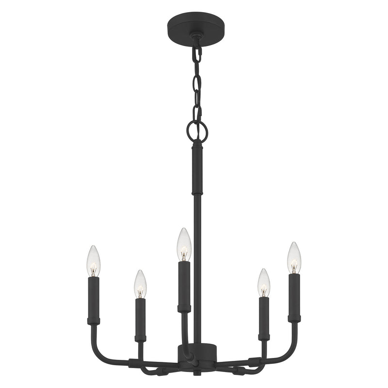 Quoizel ABR5018MBK Five Light Chandelier, Matte Black