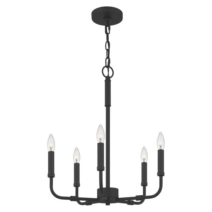 Quoizel ABR5018MBK Five Light Chandelier, Matte Black