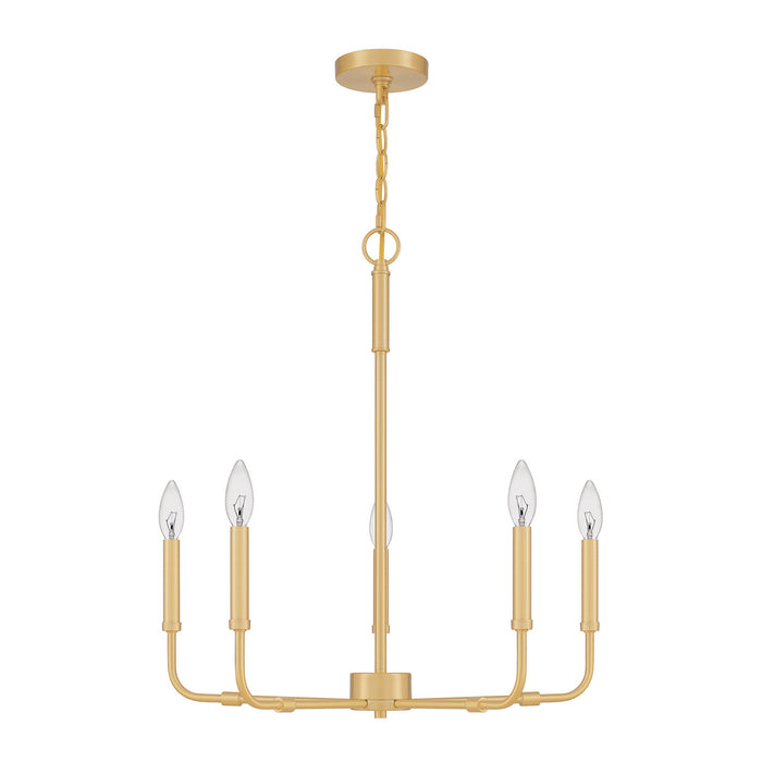 Quoizel ABR5024AB Five Light Chandelier, Aged Brass