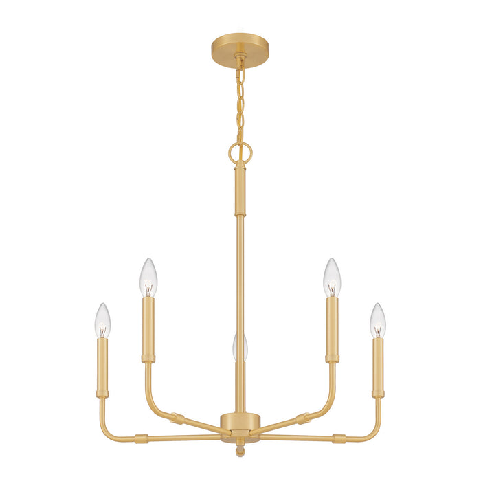 Quoizel ABR5024AB Five Light Chandelier, Aged Brass