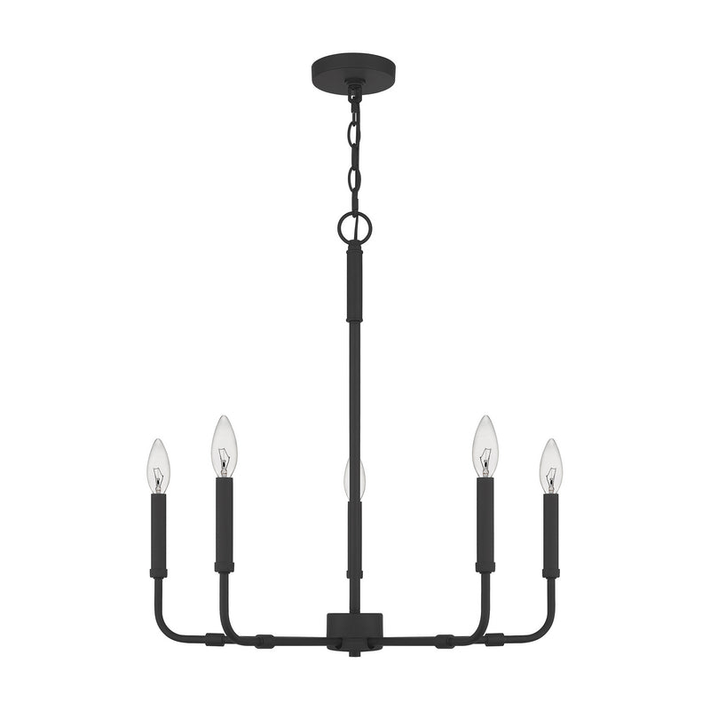 Quoizel ABR5024MBK Five Light Chandelier, Matte Black