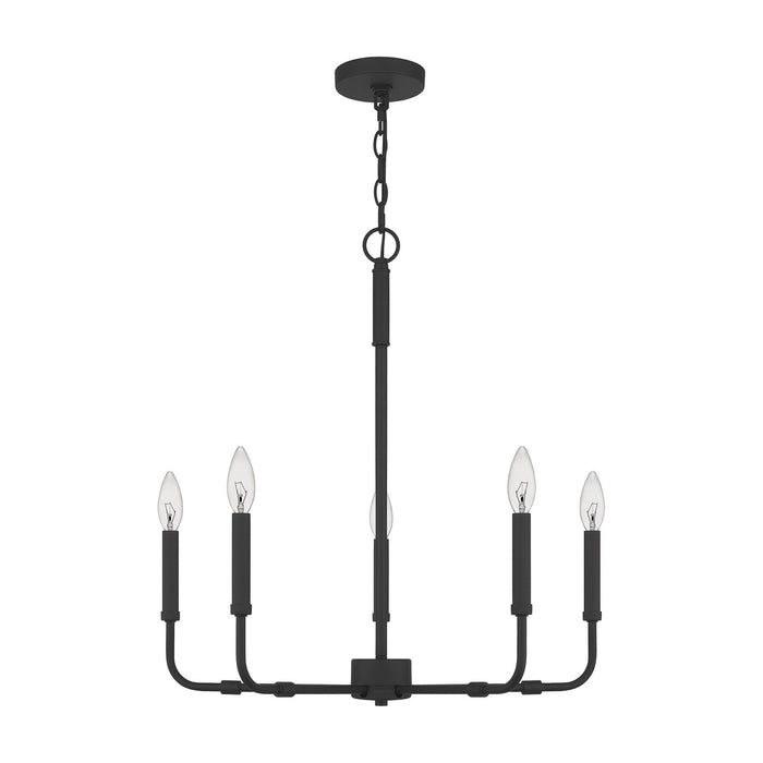 Quoizel ABR5024MBK Five Light Chandelier, Matte Black