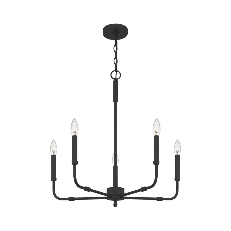 Quoizel ABR5024MBK Five Light Chandelier, Matte Black