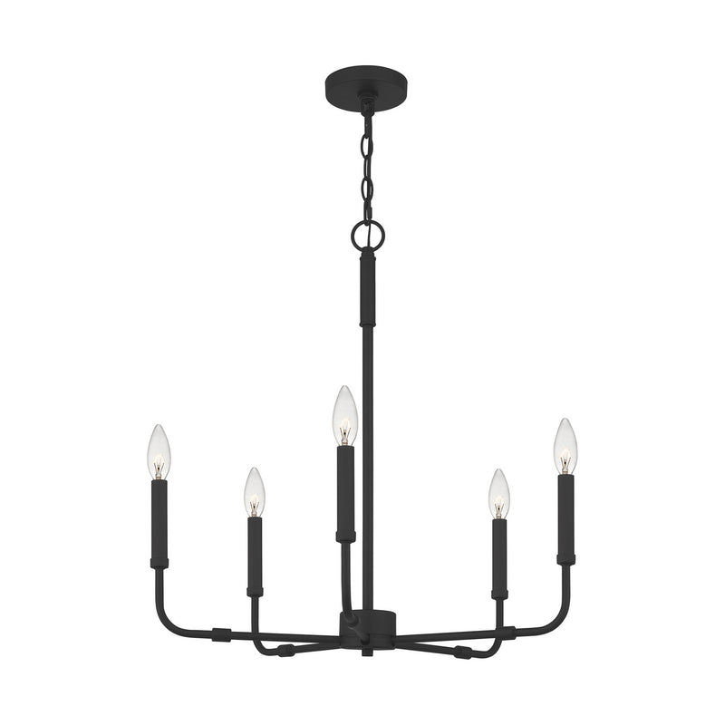 Quoizel ABR5024MBK Five Light Chandelier, Matte Black