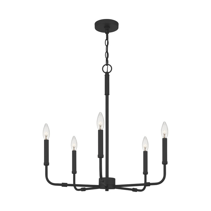 Quoizel ABR5024MBK Five Light Chandelier, Matte Black
