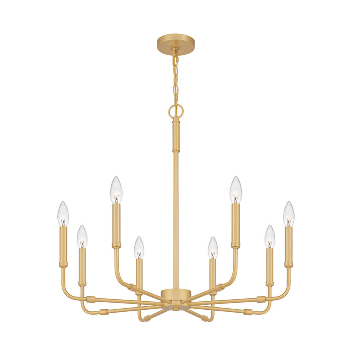 Quoizel ABR5028AB Eight Light Chandelier, Aged Brass