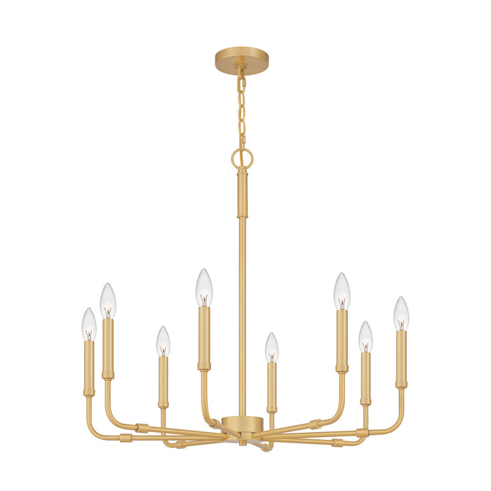 Quoizel ABR5028AB Eight Light Chandelier, Aged Brass