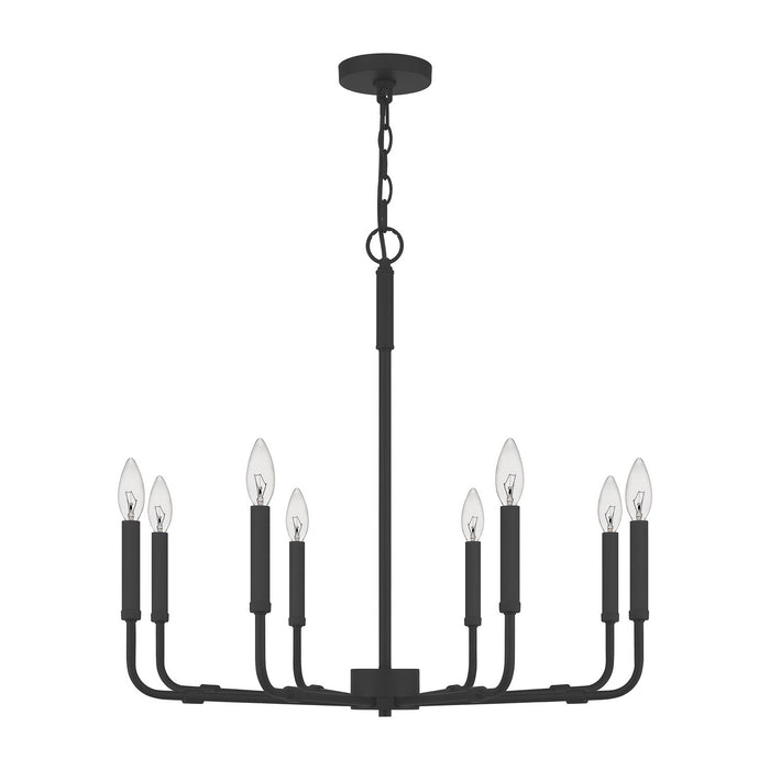 Quoizel ABR5028MBK Eight Light Chandelier, Matte Black