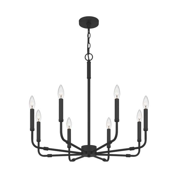 Quoizel ABR5028MBK Eight Light Chandelier, Matte Black