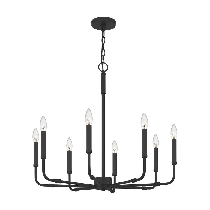 Quoizel ABR5028MBK Eight Light Chandelier, Matte Black