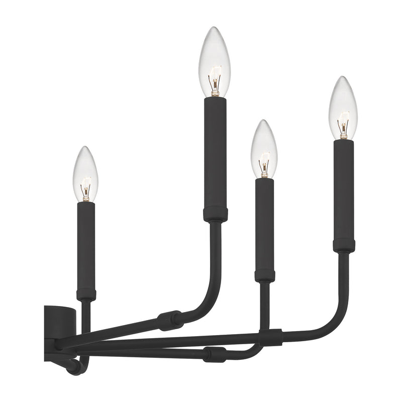 Quoizel ABR5028MBK Eight Light Chandelier, Matte Black