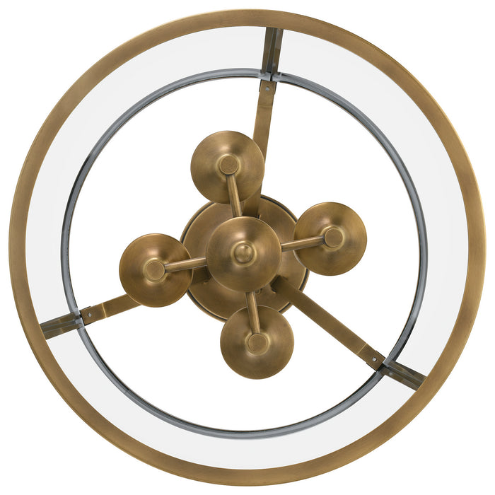 Quoizel BAW1716WS Four Light Semi-Flush Mount, Weathered Brass