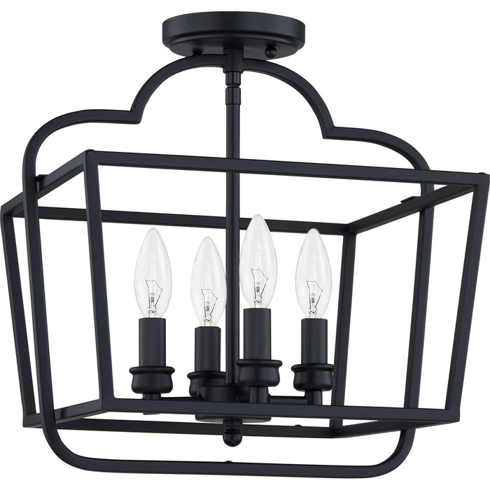 Quoizel BLA1714MBK Four Light Semi-Flush Mount, Matte Black