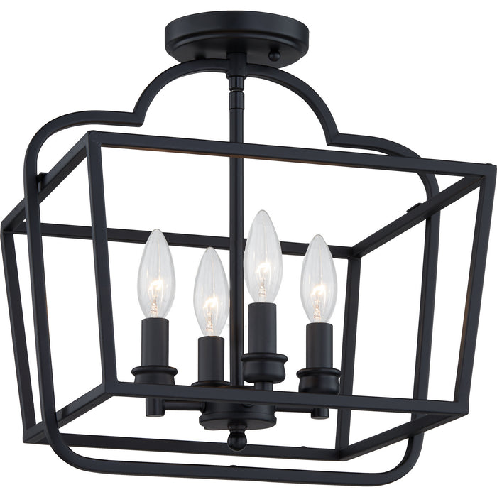 Quoizel BLA1714MBK Four Light Semi-Flush Mount, Matte Black