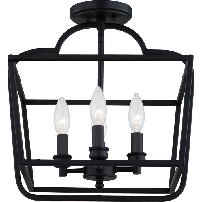 Quoizel BLA1714MBK Four Light Semi-Flush Mount, Matte Black