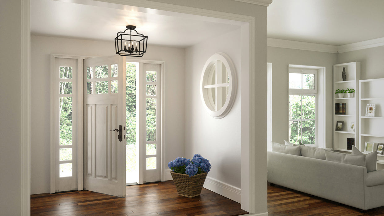 Quoizel BLA1714MBK Four Light Semi-Flush Mount, Matte Black