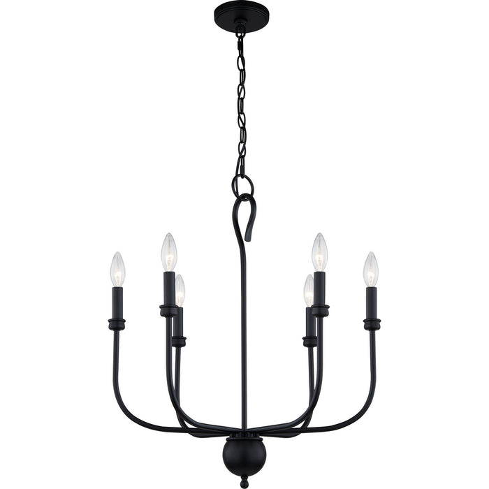 Quoizel BLA5022MBK Six Light Chandelier, Matte Black