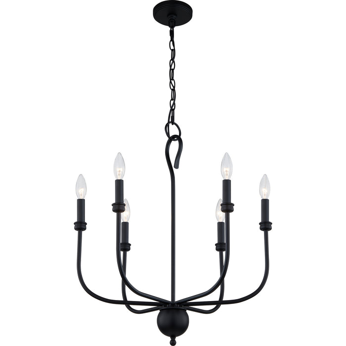 Quoizel BLA5022MBK Six Light Chandelier, Matte Black