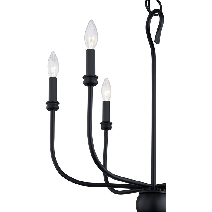 Quoizel BLA5022MBK Six Light Chandelier, Matte Black