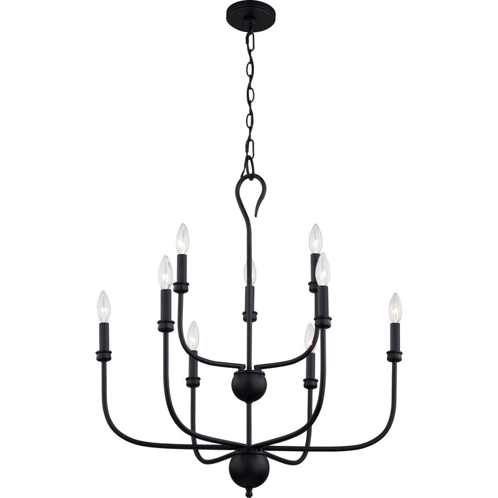 Quoizel BLA5027MBK Nine Light Chandelier, Matte Black