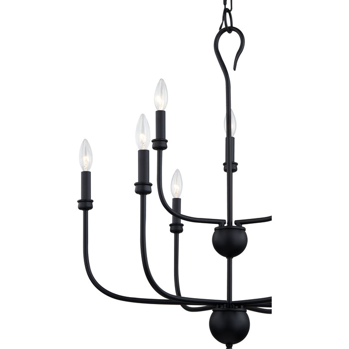 Quoizel BLA5027MBK Nine Light Chandelier, Matte Black