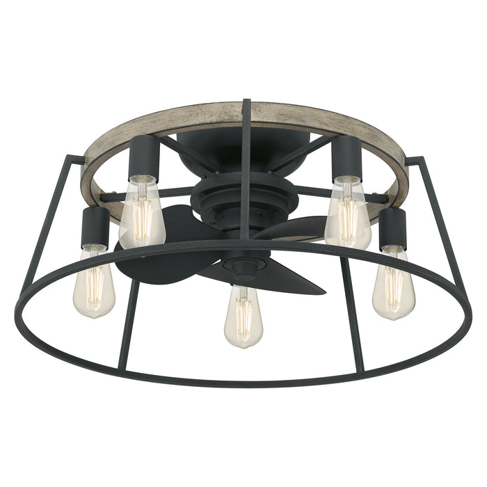 Quoizel BRT3124GK Five Light Fandelier, Grey Ash