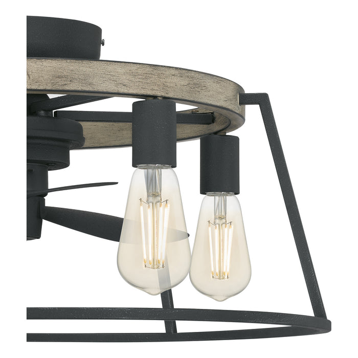 Quoizel BRT3124GK Five Light Fandelier, Grey Ash