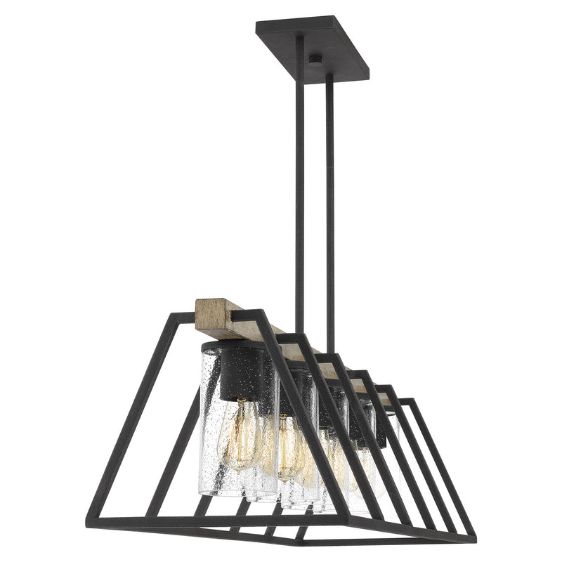 Quoizel BRT3542GK Five Light Linear Chandelier, Grey Ash