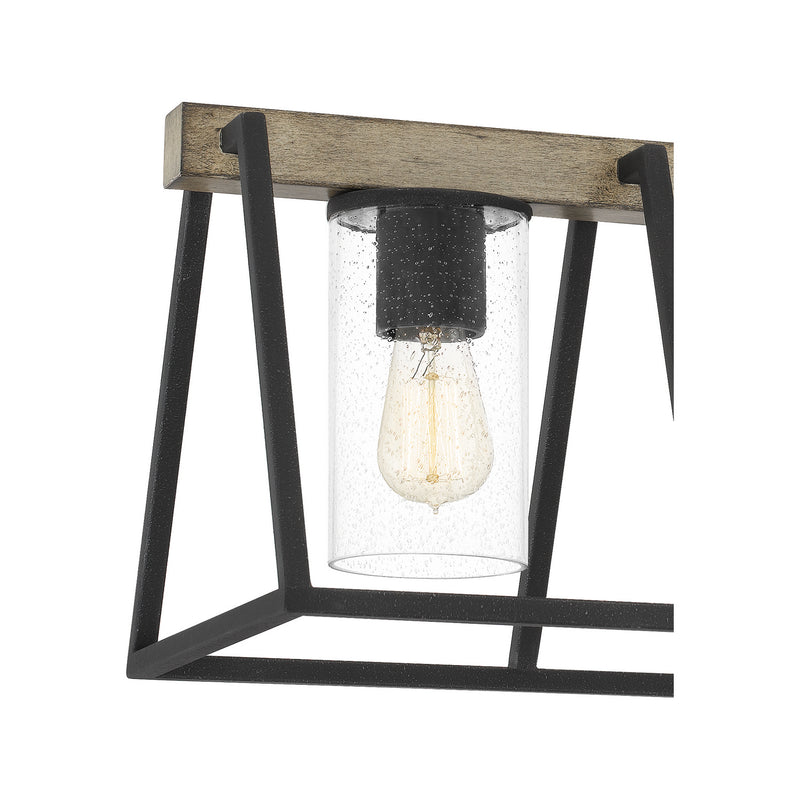 Quoizel BRT3542GK Five Light Linear Chandelier, Grey Ash