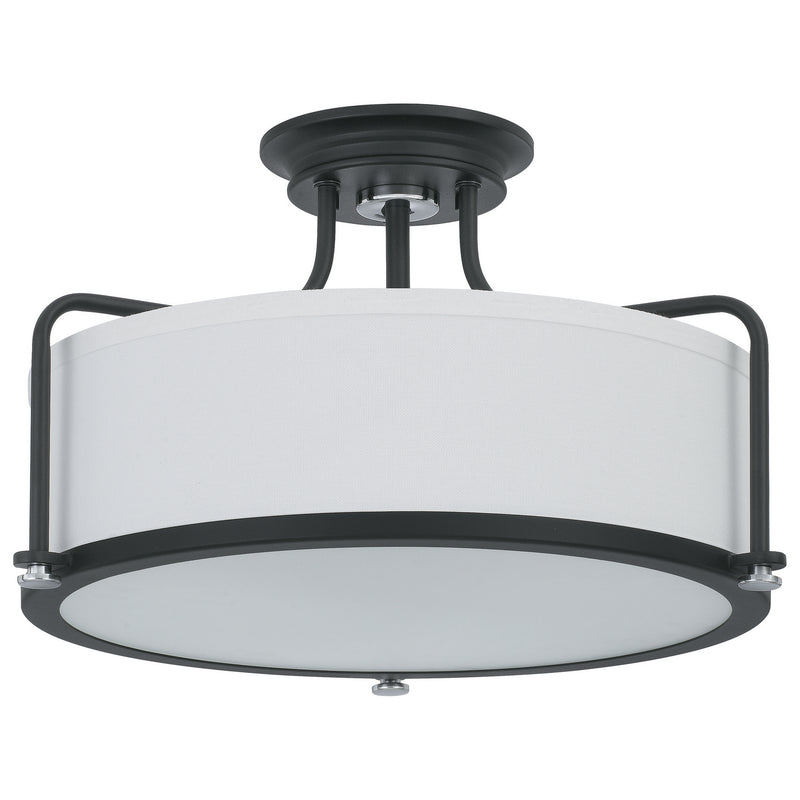 Quoizel QF1715EK Three Light Semi Flush Mount, Earth Black