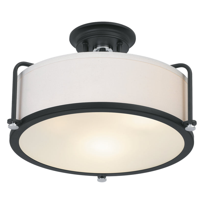 Quoizel QF1715EK Three Light Semi Flush Mount, Earth Black