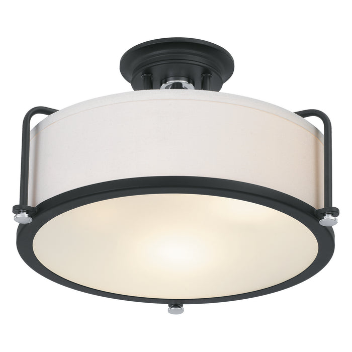 Quoizel QF1715EK Three Light Semi Flush Mount, Earth Black