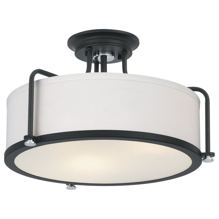 Quoizel QF1715EK Three Light Semi Flush Mount, Earth Black