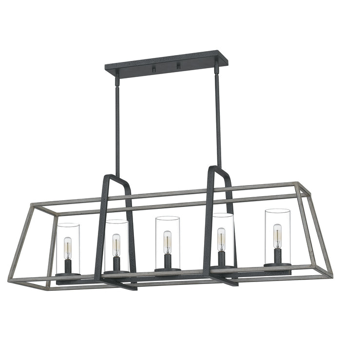 Quoizel QF5277DO Five Light Linear Chandelier, Distressed Iron