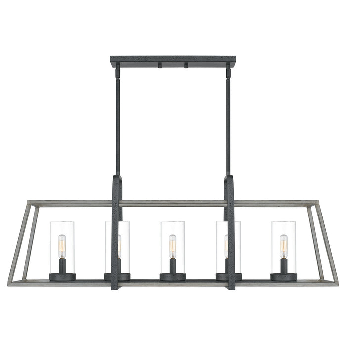 Quoizel QF5277DO Five Light Linear Chandelier, Distressed Iron