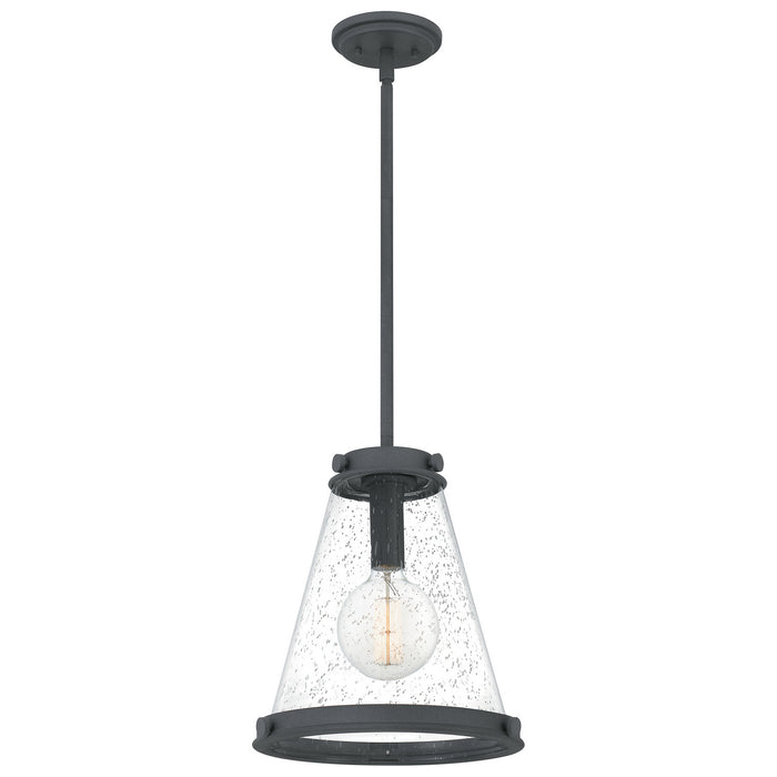 Quoizel QP5260MB One Light Mini Pendant, Mottled Black