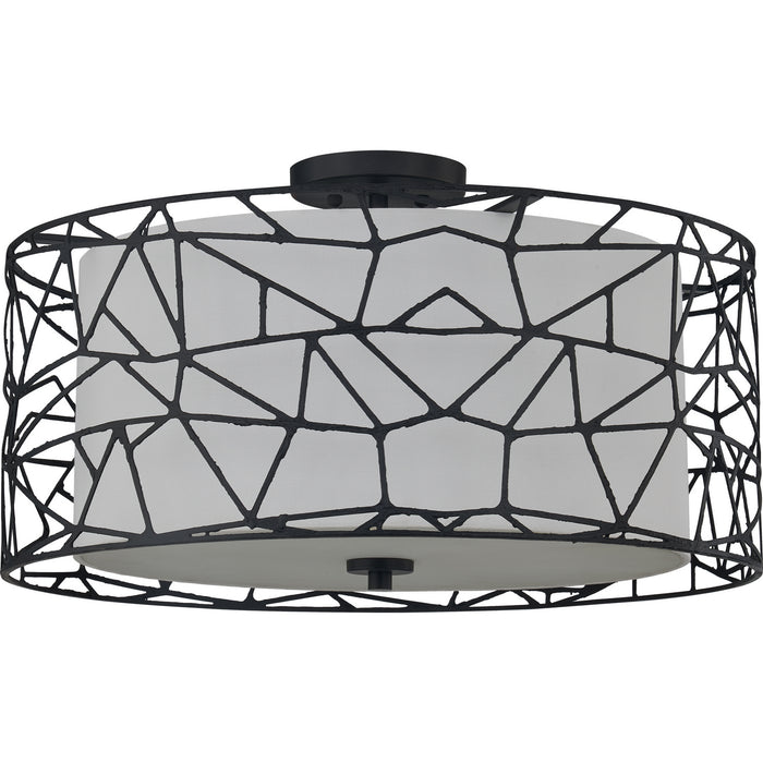 Quoizel QSF5274MBK Four Light Semi-Flush Mount, Matte Black