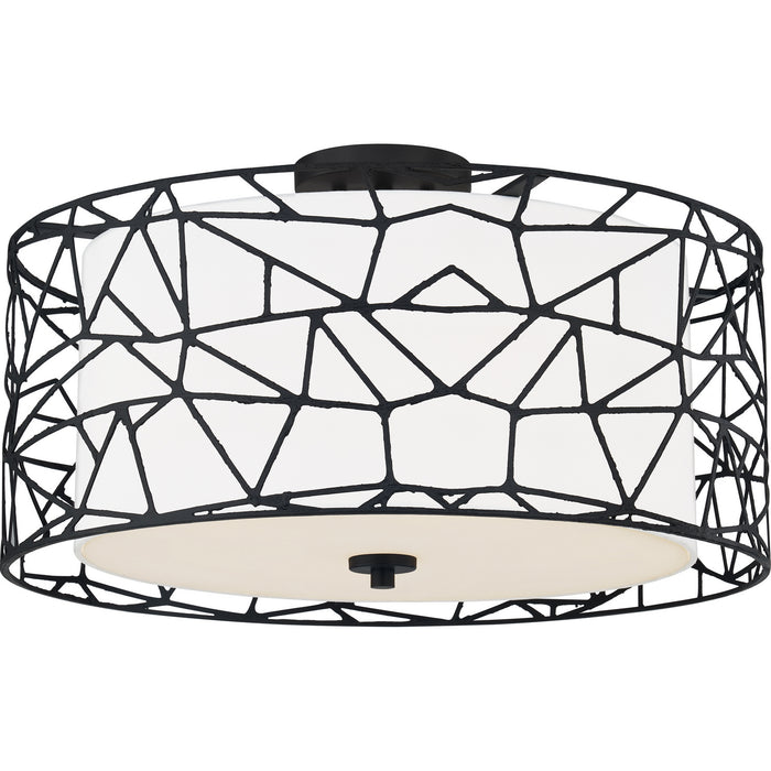 Quoizel QSF5274MBK Four Light Semi-Flush Mount, Matte Black