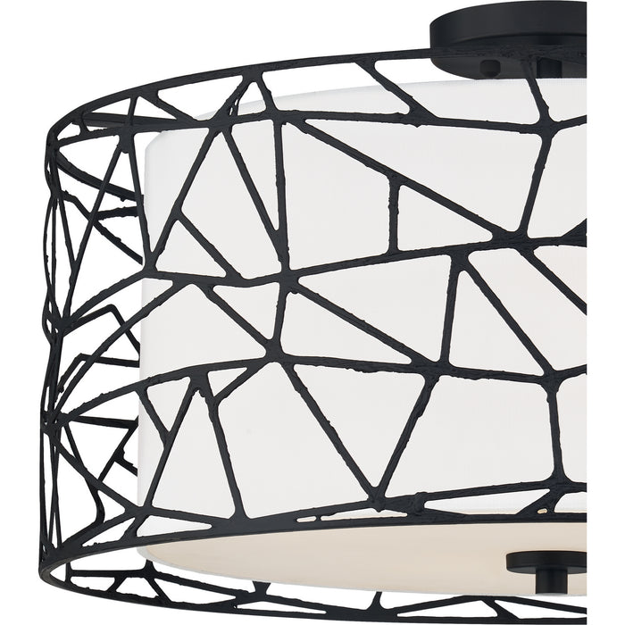 Quoizel QSF5274MBK Four Light Semi-Flush Mount, Matte Black