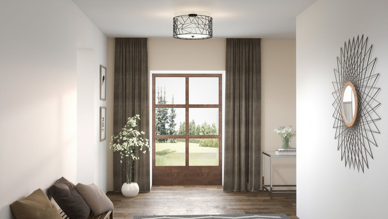 Quoizel QSF5274MBK Four Light Semi-Flush Mount, Matte Black