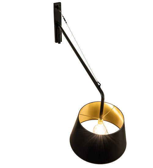 Meyda Tiffany 229057 One Light Swing Arm Wall Sconce, Matte Black