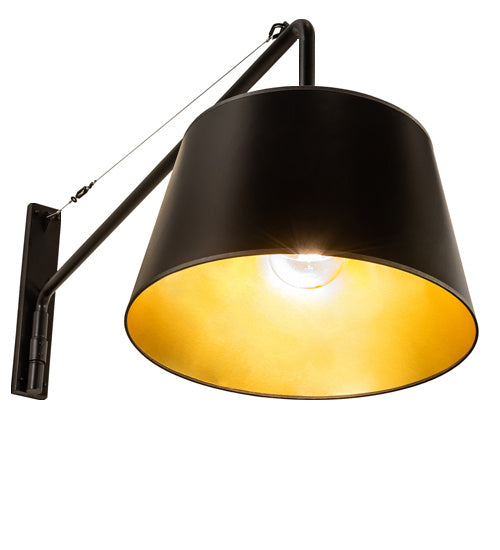 Meyda Tiffany 229057 One Light Swing Arm Wall Sconce, Matte Black