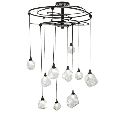 Meyda Tiffany 232067 Ten Light Pendant, Solar Black