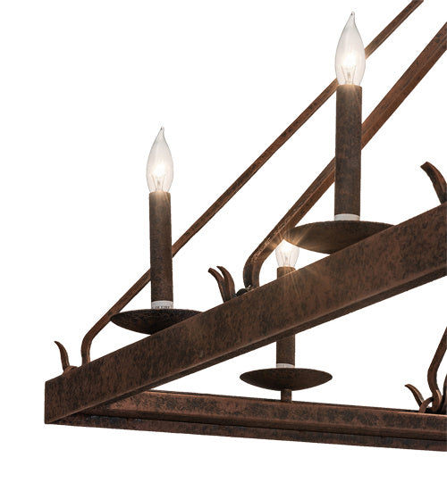 Meyda Tiffany 234209 12 Light Chandelier, Distressed Chestnut
