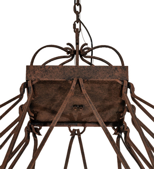 Meyda Tiffany 234209 12 Light Chandelier, Distressed Chestnut