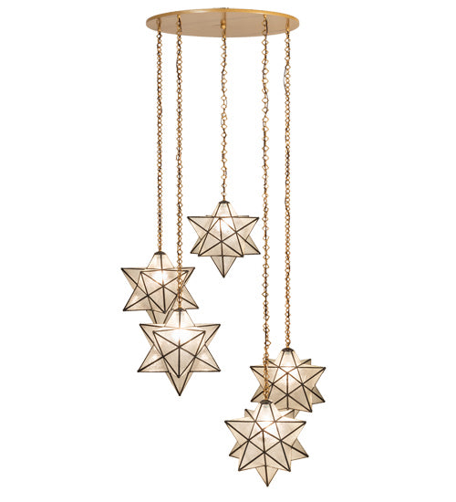 Meyda Tiffany 234505 Five Light Pendant, Sahara Gold
