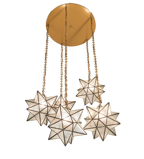 Meyda Tiffany 234505 Five Light Pendant, Sahara Gold