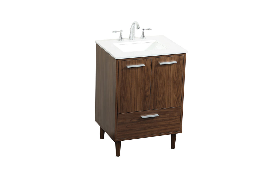 Elegant Lighting VF47024MWT Vanity Sink Set, Walnut