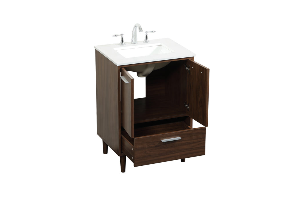Elegant Lighting VF47024MWT Vanity Sink Set, Walnut