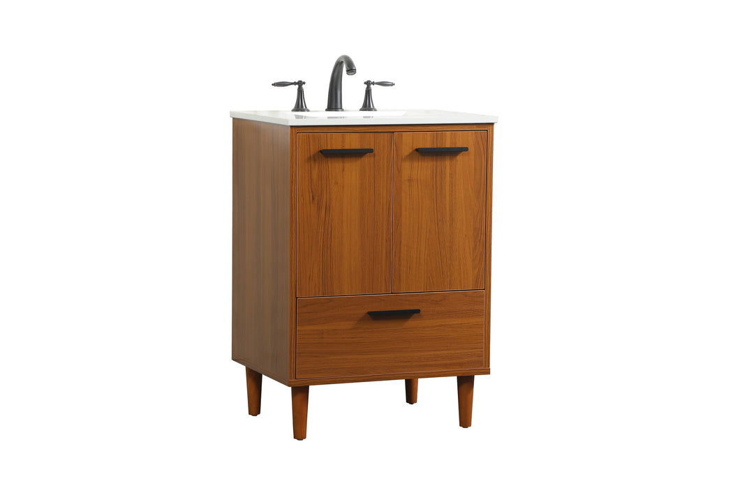 Elegant Lighting VF47024MTK Vanity Sink Set, Teak
